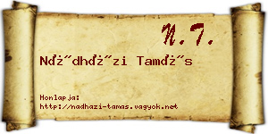 Nádházi Tamás névjegykártya